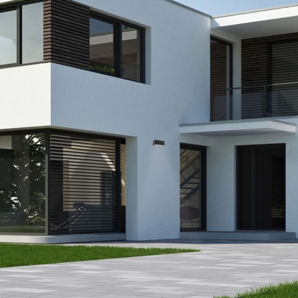 STENSKA VRTNA SVETILKA RABALUX MATARO 10W L18CM ČRNA