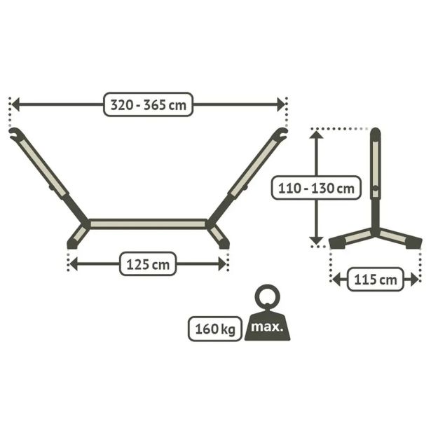 STOJALO ZA GUGALNO MREŽO LA SISTA NAUTICO COOL GREY DOUBLE
