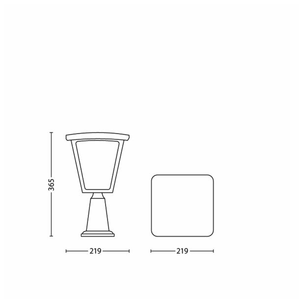 STOJEČA VRTNA SVETILKA PHILIPS COTTAGE 1X4.5W LED 15482/30/16 ČRNA