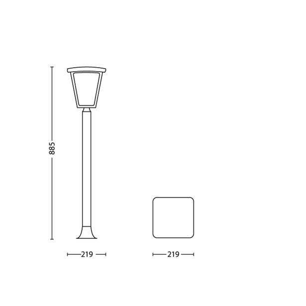 STOJEČA VRTNA SVETILKA PHILIPS COTTAGE 1X4.5W LED 15484/30/16 ČRNA