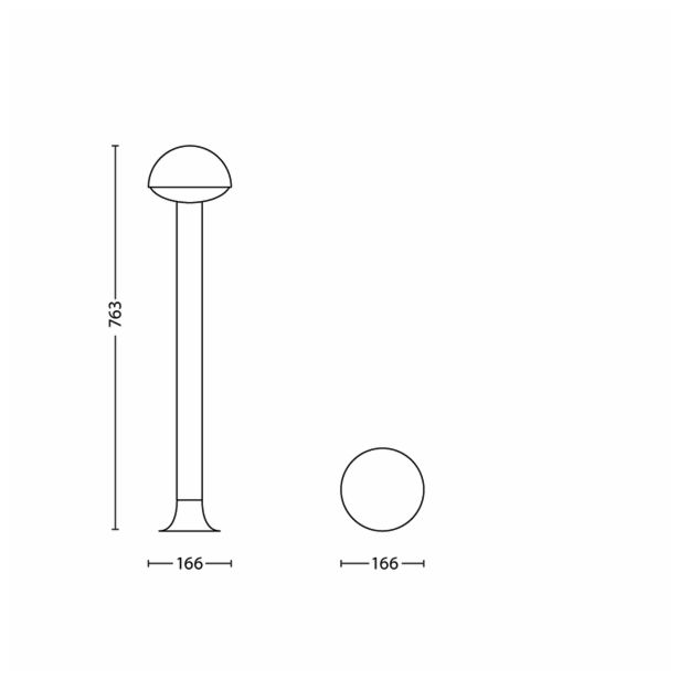 STOJEČA VRTNA SVETILKA PHILIPS DUST 1X3W LED 16408/93/16 ANTRACIT