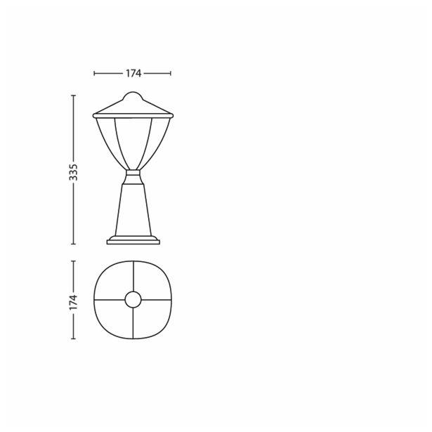 STOJEČA VRTNA SVETILKA PHILIPS ROBIN 1X4.5W LED 15472/30/16 ČRNA