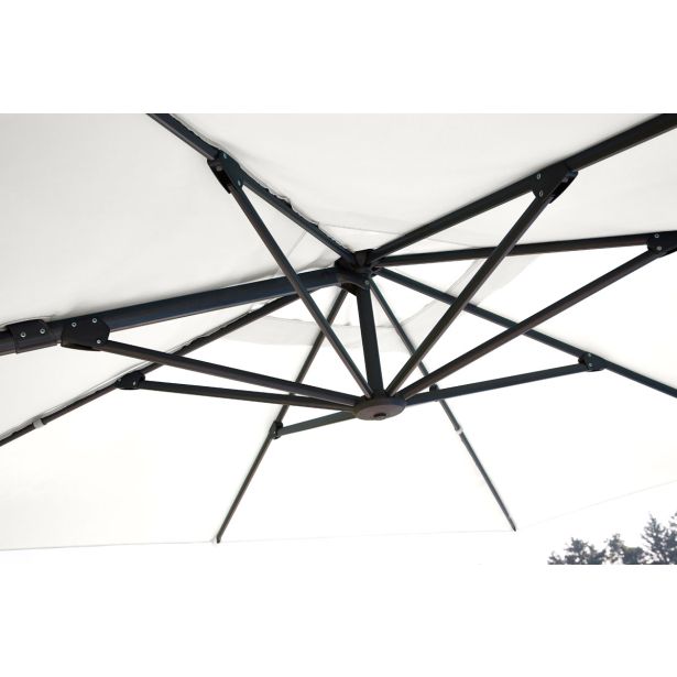 SENČNIK NATERIAL STRANSKI AURA 290X290 BEL ALU, JEKLO, 250G