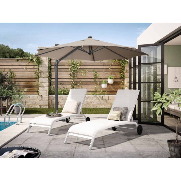 SENČNIK NATERIAL STRAN. AVEA LED D290 RJAV ALU, JEKLO 200G 8 KOTNI