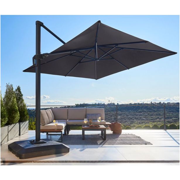 SENČNIK NATERIAL STRAN.SONO II LED 290X290 T.SIV, ALU, JEKLO 250G