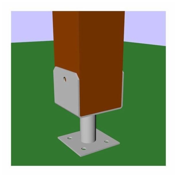 VEZNI ELEMENT ŽELEZNINA PODSTAVEK Z NOGO 18X16 CM
