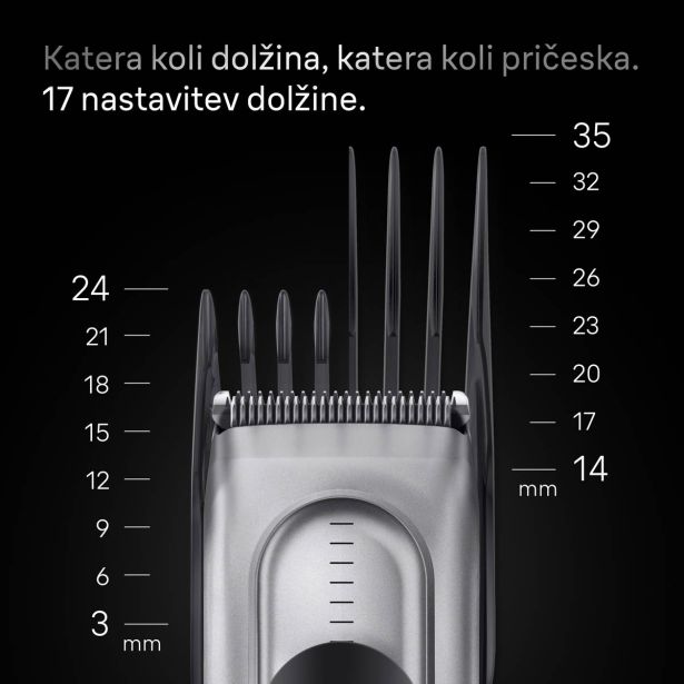 STRIŽNIK ZA LASE BRAUN HC 7590 +5 NASTAVKOV