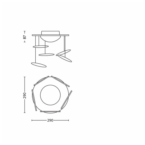STROPNA IN STEN. SVETILKA PHILIPS PLANES 1X4.5W LED 71762/53/16 MODRA