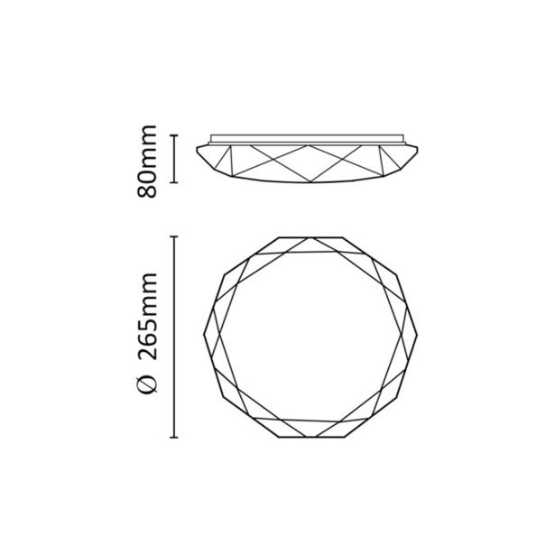 STROPNA LED LUČ, DIAMANT, 12W STAR, 3000K, 900LM