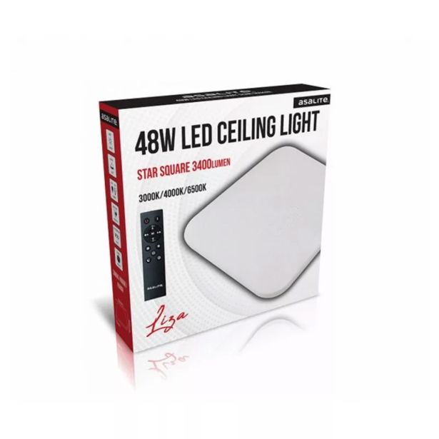 STROPNA LED LUČ, KVADRAT, 48W STAR + DALJINSKI UPRAVLJALEC