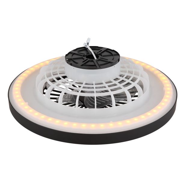 STROPNI VENTILATOR GLOBO BLIZZAK KOVINSKI ČRN MAT LED 54CM