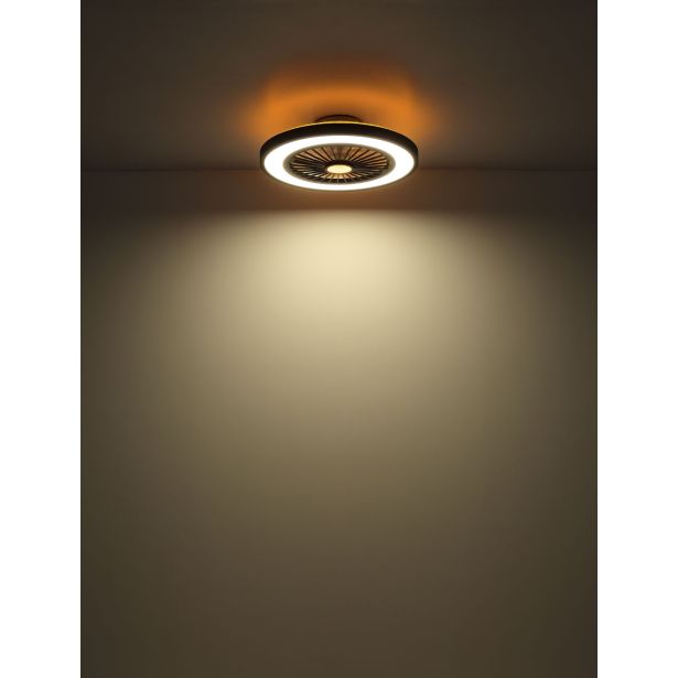 STROPNI VENTILATOR GLOBO BLIZZAK KOVINSKI ČRN MAT LED 54CM