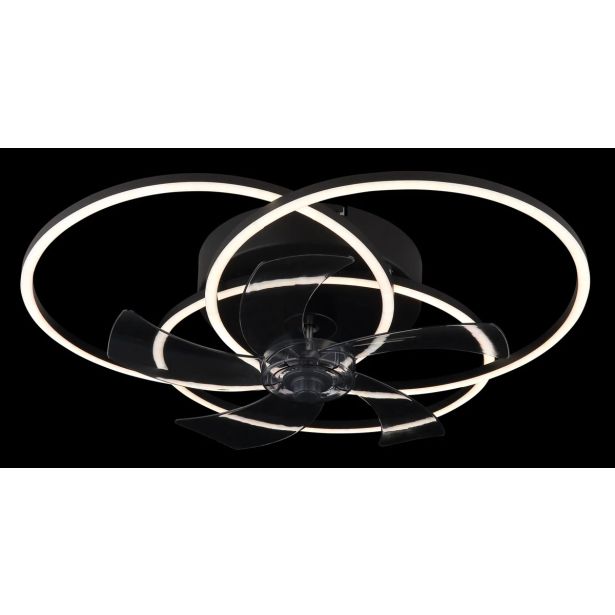 STROPNI VENTILATOR GLOBO KOVINSKI ČRNO MAT LED
