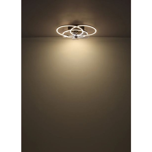 STROPNI VENTILATOR GLOBO KOVINSKI ČRNO MAT LED