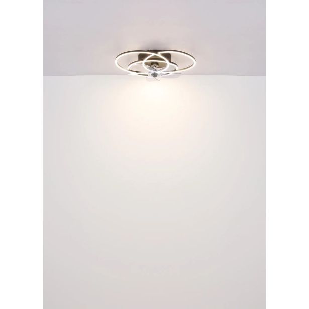 STROPNI VENTILATOR GLOBO KOVINSKI ČRNO MAT LED