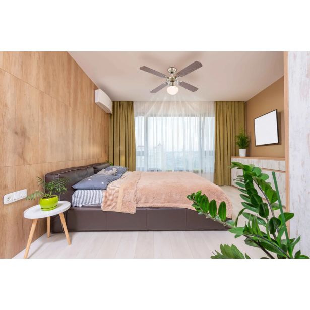 STROPNI VENTILATOR GLOBO KOVINSKI RJAV 1XE27