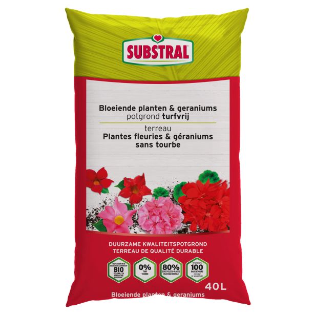 SUBSTRAT ZA OKR. RASTLINE SUBSTRAL ZEMLJA ZA BALKONSKE RAST. IN PELARG.BREZ ŠOTE 40L