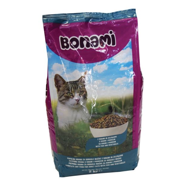 SUHA HRANA ZA MAČKA BONAMI BRIKETI MAČKE, RIBA IN ZELENJAVA 2 KG