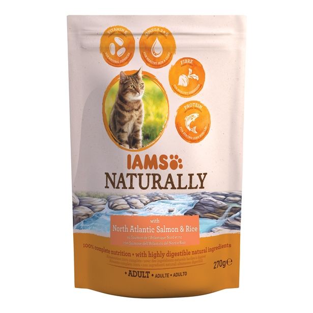 SUHA HRANA ZA MAČKA IAMS BRIKETI ZA MAČKE, 270G, SEVERNI ATLANTSKI LOSOS