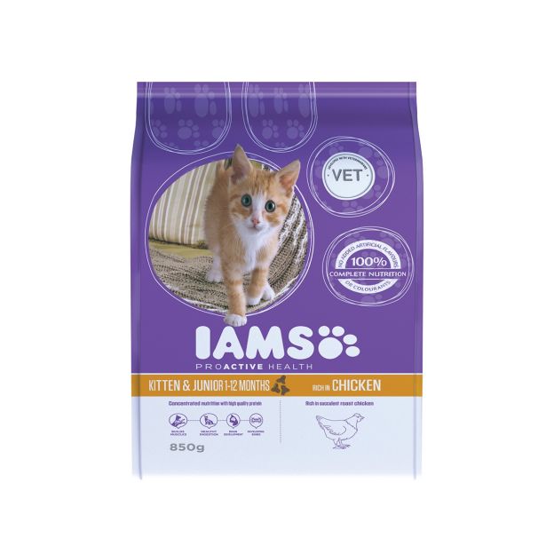 SUHA HRANA ZA MAČKA IAMS BRIKETI, MLADE MAČKE PIŠČANEC, 850G