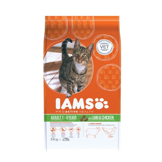 SUHA HRANA ZA MAČKA IAMS BRIKETI, ODRASLE MAČKE JAGNJETINA, 3KG