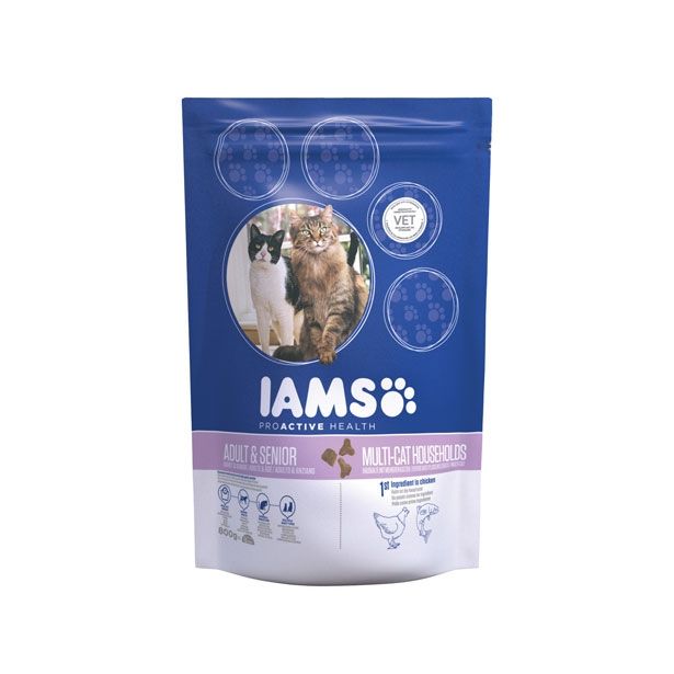 SUHA HRANA ZA MAČKA IAMS BRIKETI, ODRASLE MAČKE LOSOS - MULTICAT, 800G