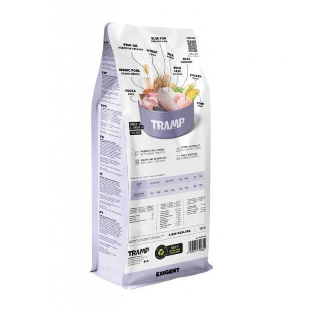 SUHA HRANA ZA MAČKE TRAMP FLY EXIGENT PREMIUM SUHA HRANA ZA IZBIRČNE MAČKE Z VISOKIMI PREHRANSKIMI ZAHTEVAMI, 15 KG