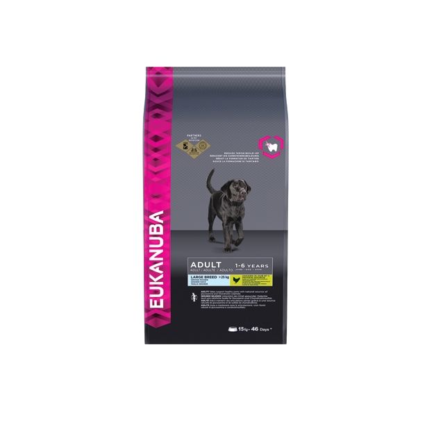 SUHA HRANA ZA PSA EUKANUBA BRIKETI VELIKE PASME ODRASLI PSI, 15KG