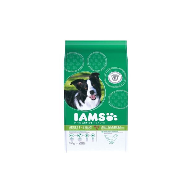 SUHA HRANA ZA PSA IAMS BRIKETI SREDNJE PASME ODRASLI PSI, 3KG