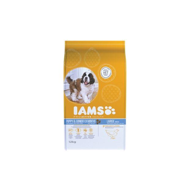 SUHA HRANA ZA PSA IAMS BRIKETI VELIKE PASME MLADI PSI, 12KG