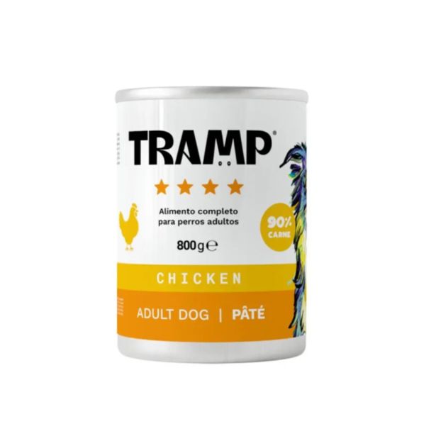 MOKRA HRANA ZA PSE TRAMP 4* DOG PATE CHICKENPAŠTETA ZA ODRASLE PSE S PIŠČANCEM, 6X 800 G