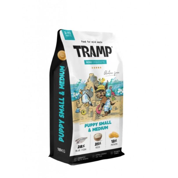 SUHA HRANA ZA PSE TRAMP NONO EXQUISITE PUPPY SMALL/MEDIUM SUHA HRANA ZA MLADIČE MAJHNIH/SREDNJIH PASEM, 10 KG