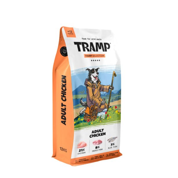 SUHA HRANA ZA PSE TRAMP SELECTION ADULT CHICKEN SUHA HRANA ZA ODRASLE PSE S PIŠČANCEM, 3 KG
