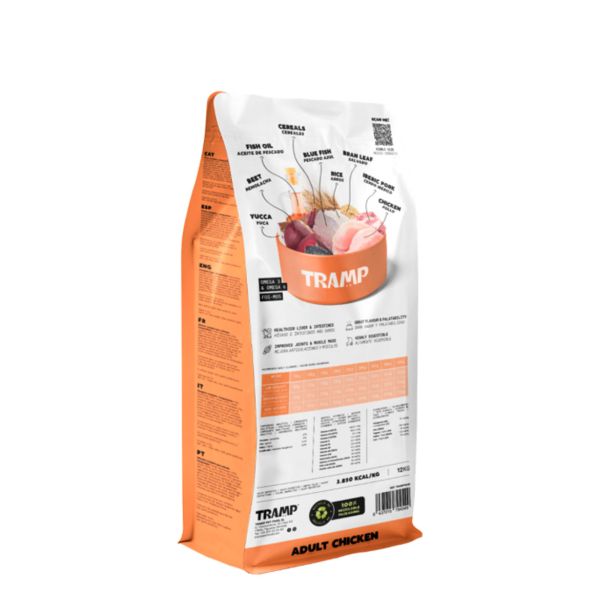 SUHA HRANA ZA PSE TRAMP SELECTION ADULT CHICKENSUHA HRANA ZA ODRASLE PSE S PIŠČANCEM, 12 KG