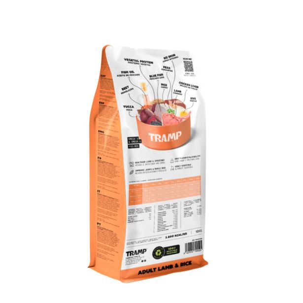 SUHA HRANA ZA PSE TRAMP SELECTION ADULT LAMB&RICESUHA HRANA ZA ODRASLE PSE Z JAGNJETINO IN RIŽEM, 3 KG