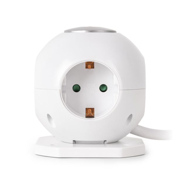 ŠUKO VTIKAČ ENTAC RAZDELILEC S STIKALOM 4X VTIČNICE 1.5M BEL