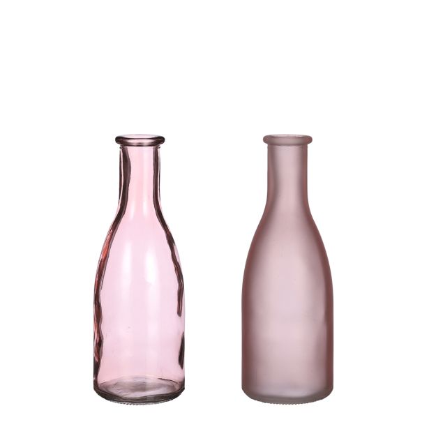 STEKLENA VAZA MICA SUSE SORT 2 ROZA V18.5XP6.5CM