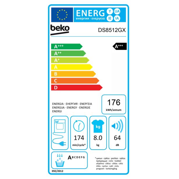 SUŠILNI STROJ BEKO DS8512GX TOPLOTNA ČRPALKA
