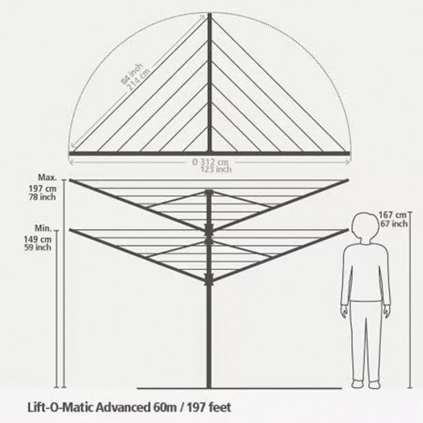 SUŠILO BRABANTIA VRTNO LIFT-O-MATIC ADVANCE 60M