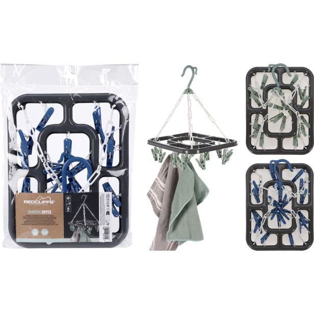 SUŠILO EH VISEČE ZA KUHINJSKE KRPE Z 18 ŠČIPALKAMI