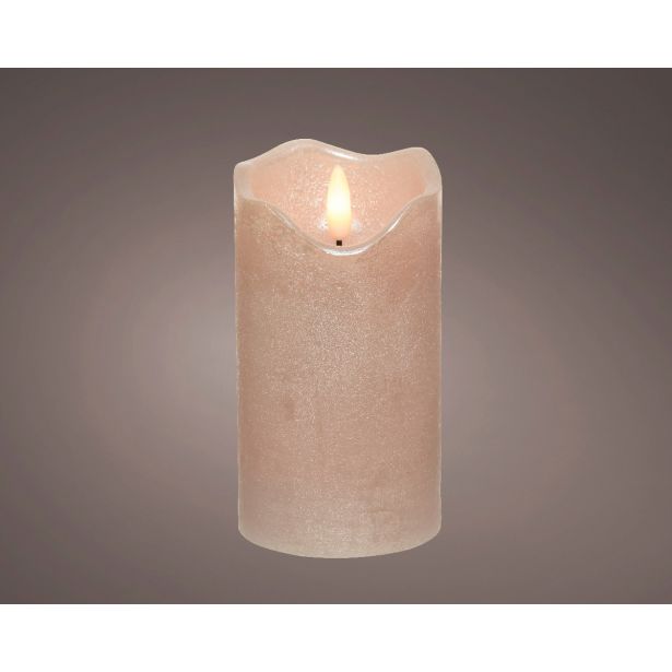 SVEČA BREZ PLAMENA LUMINEO LED, ROZA, FI 7 CM VIŠINA 13 CM