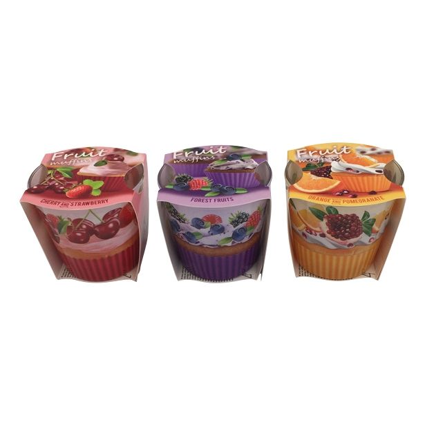 SVEČA MULLER DIŠEČA FRIUTS MUFFINS V KOZARCU