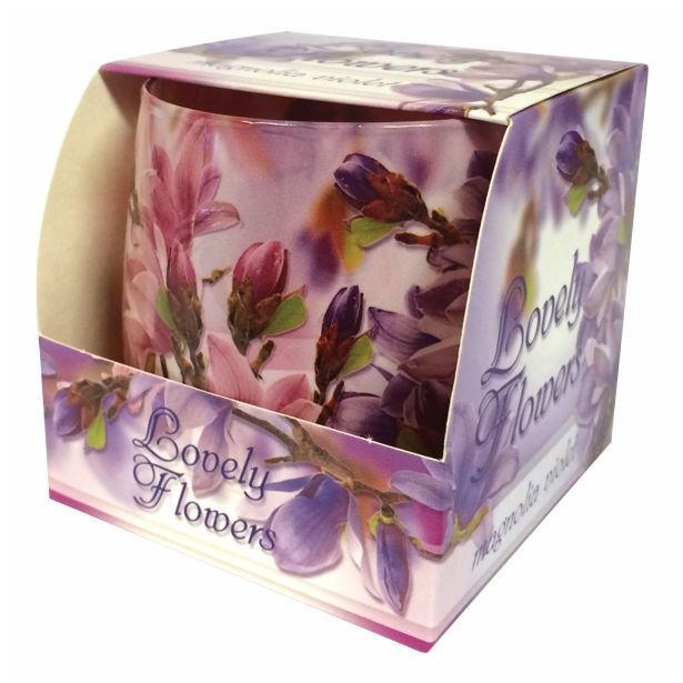 SVEČA MULLER DIŠEČA STEKLO LOVELY FLOWERS