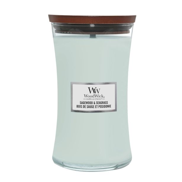 SVEČA V KOZARCU WOODWICK CLASSIC LARGE SAGEWOOD & SEAGRASS