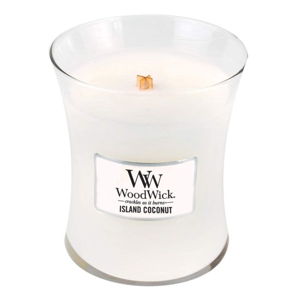 SVEČA V KOZARCU WOODWICK CLASSIC MEDIUM ISLAND COCONUT