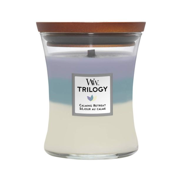 SVEČA V KOZARCU WOODWICK TRILOGY WW MEDIUM CALMING RETREAT