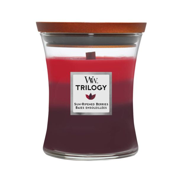 SVEČA V KOZARCU WOODWICK TRILOGY WW MEDIUM SUN RIPENED BERRIES