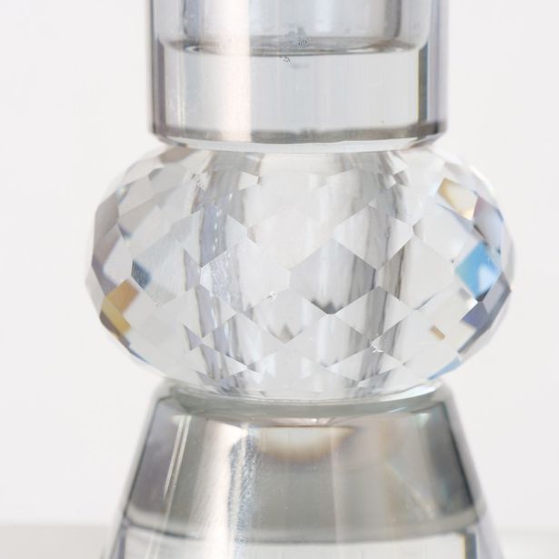 SVEČNIK BOLTZE PROZOREN/SIV, STEKLO, SORT