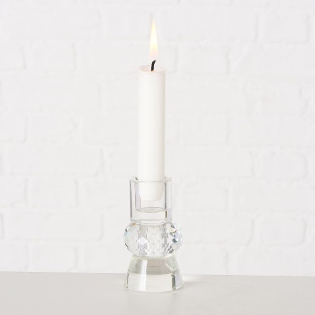 SVEČNIK BOLTZE PROZOREN/SIV, STEKLO, SORT