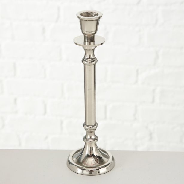 SVEČNIK BOLTZE SREBRN, KOVINA, 5/1